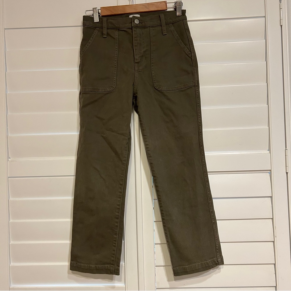 J Crew Straight Leg Pant Olive Green Size 25 - Picture 2 of 5